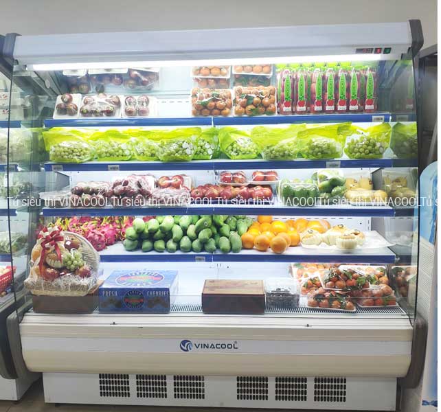 tủ bảo quản rau củ quả 2m cong trắng