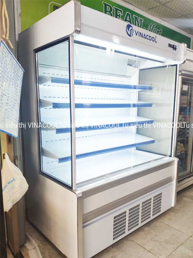 tủ bảo quản thực phẩm siêu thị dài 1m5 vuông trắng