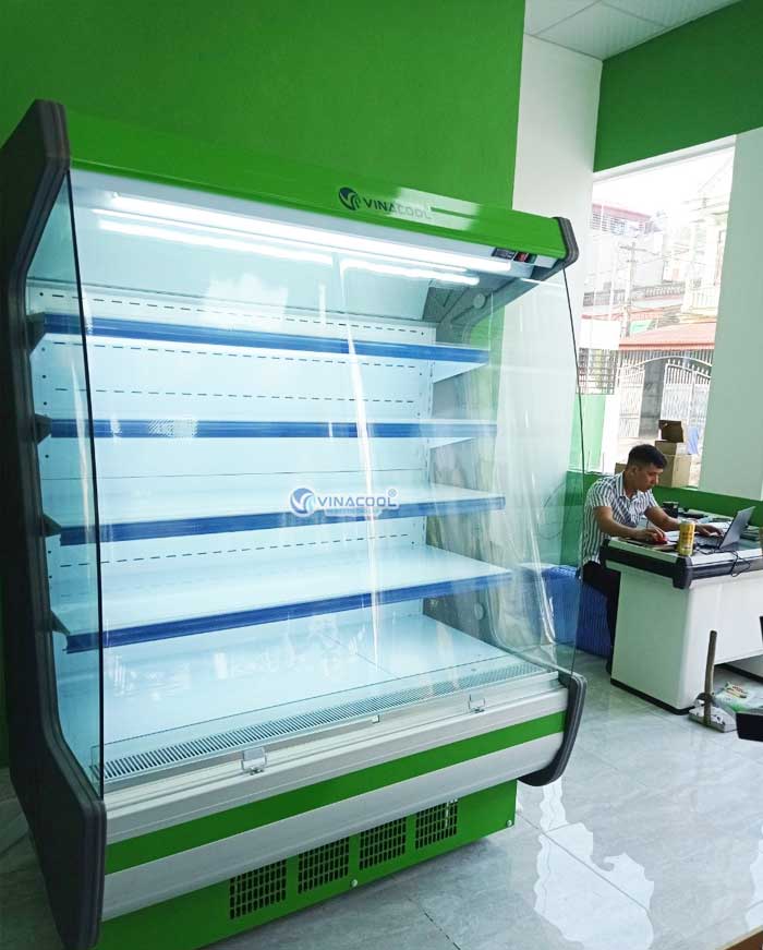 tủ mát vinacool 1m5 cong xanh