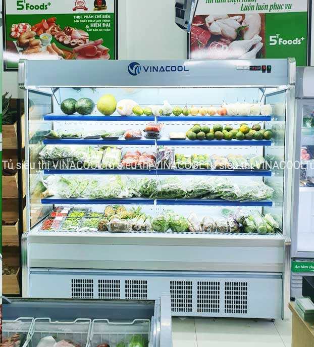 tủ mát bảo quản rau củ dài 2m vuông trắng