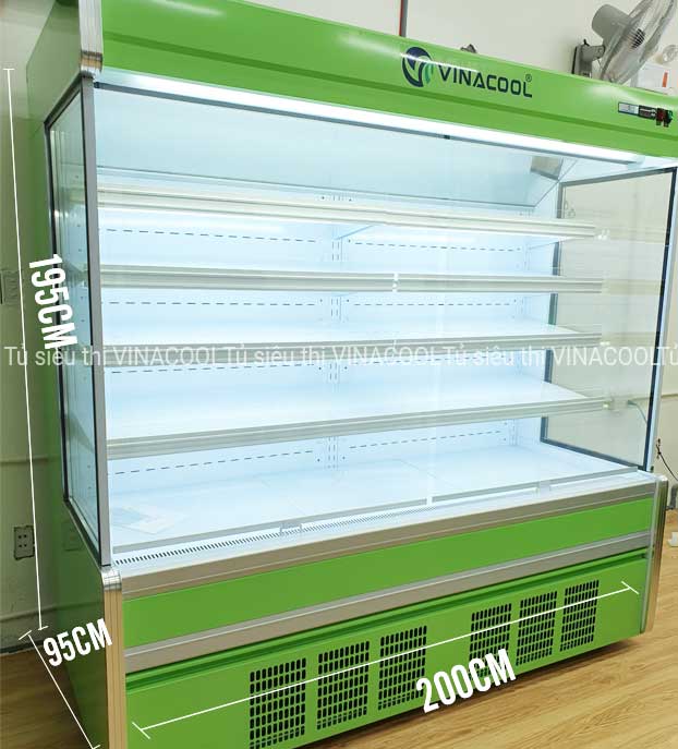 kích thước tủ mát 2m vuông xanh