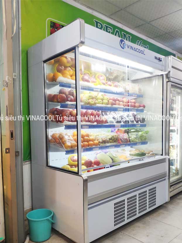 tủ mát siêu thị 1m5 vuông trắng