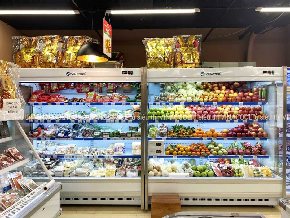 tủ mát không cửa vuông lốc ngoài