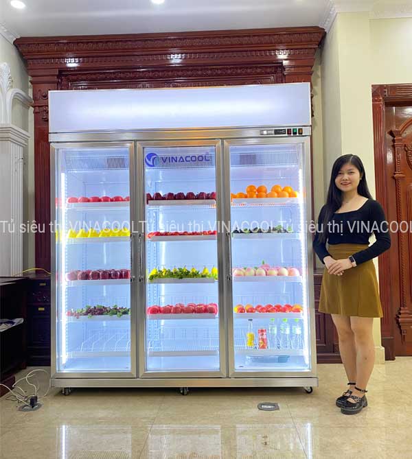 tủ mát siêu thị 3 cánh kính cao cấp