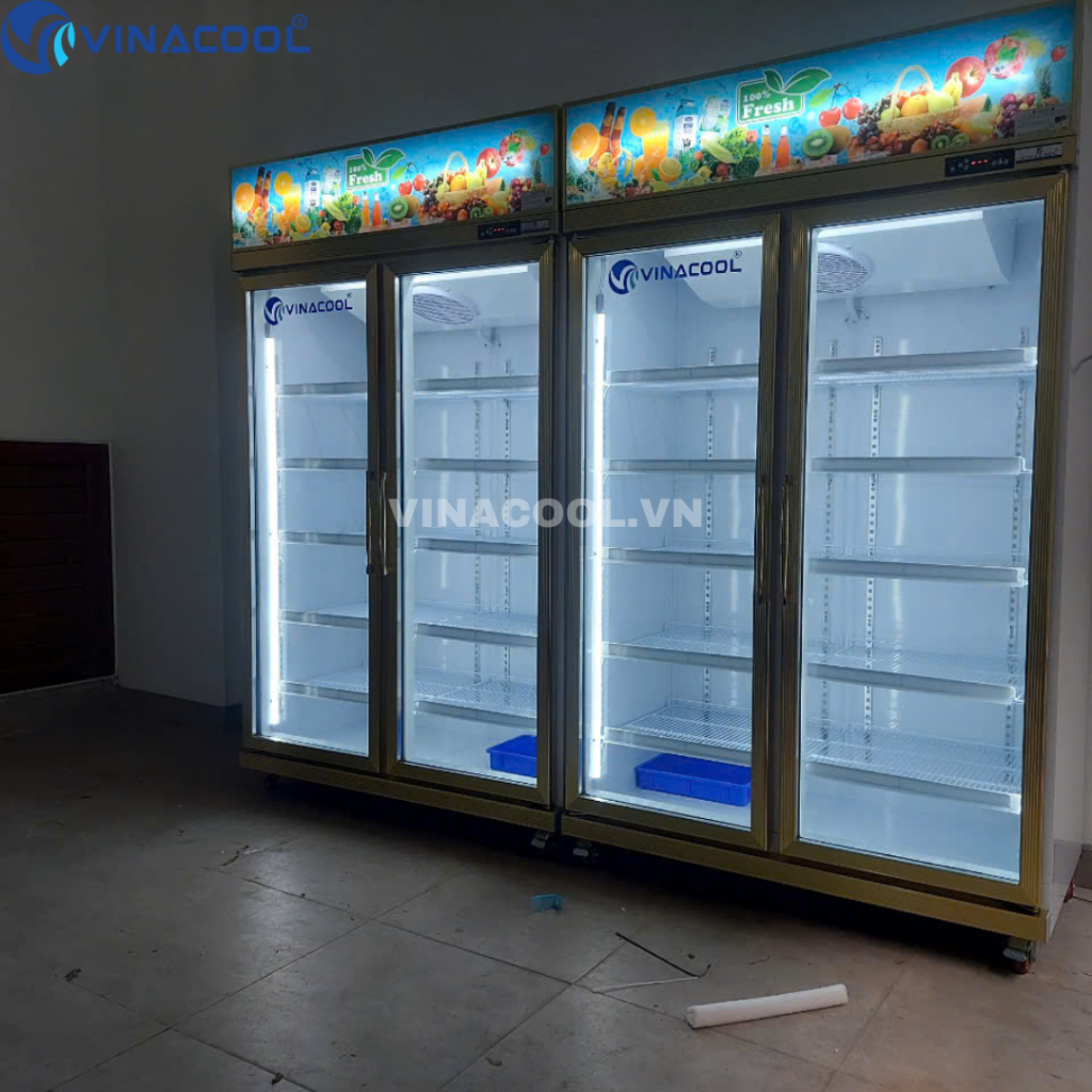 tủ mát cánh kính siêu thị
